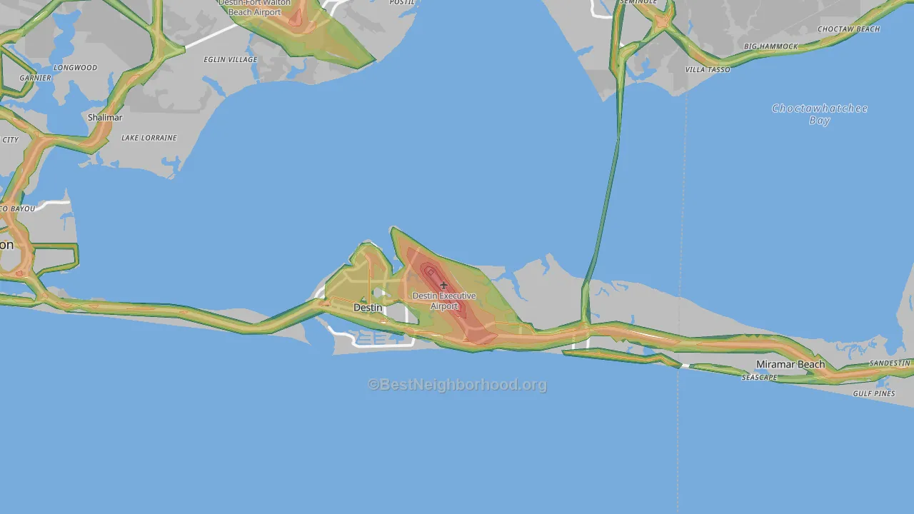 Destin, FL Map of Noise Levels in Destin