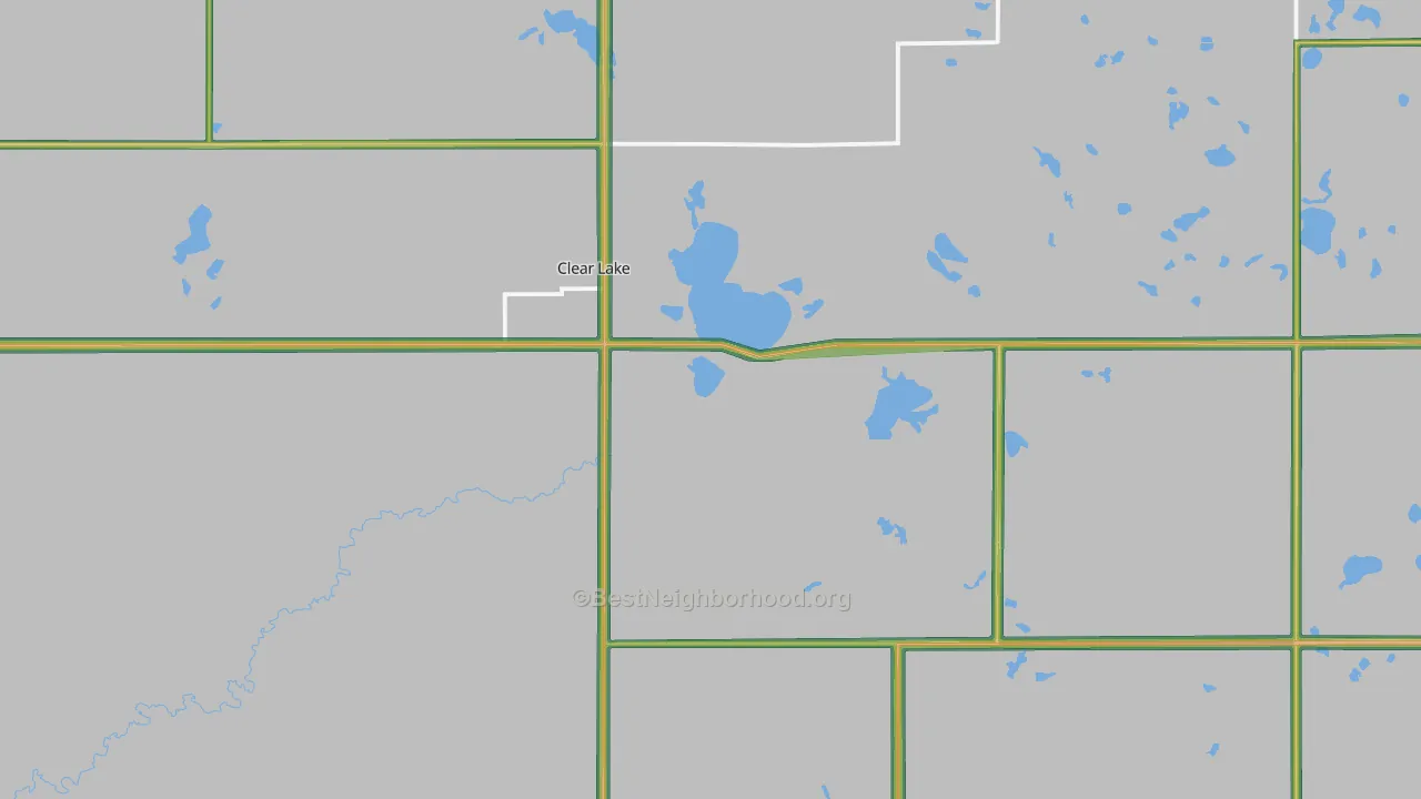 Deuel County, SD Map of Noise Levels in Deuel County
