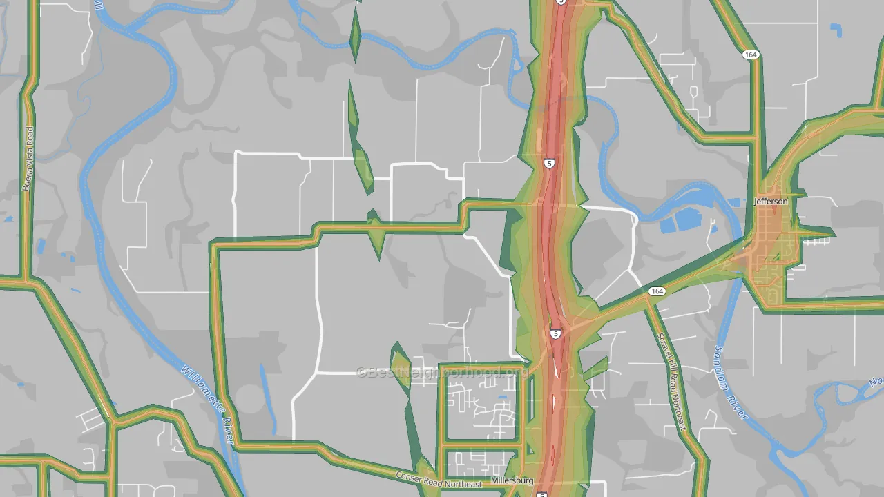 Dever, OR Map of Noise Levels in Dever