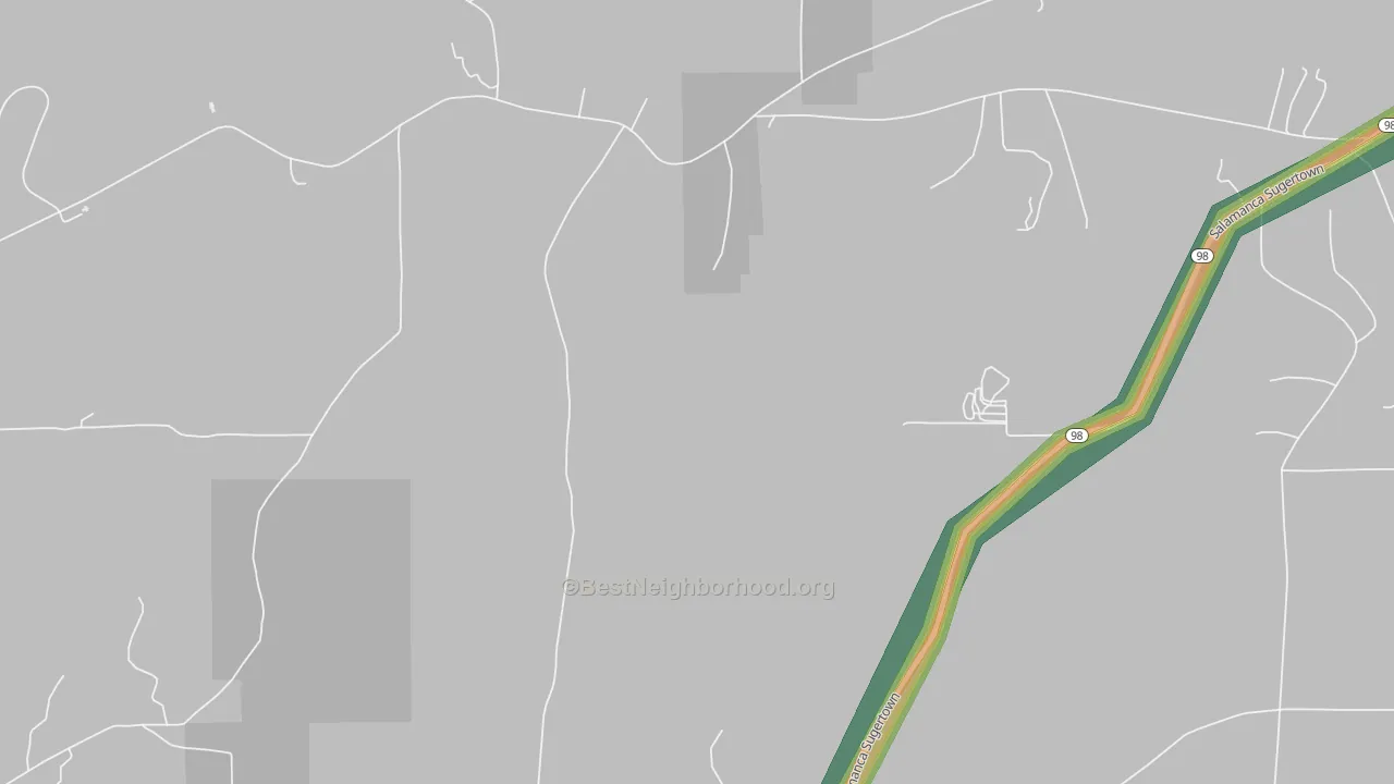 Devereaux, NY Map of Noise Levels in Devereaux