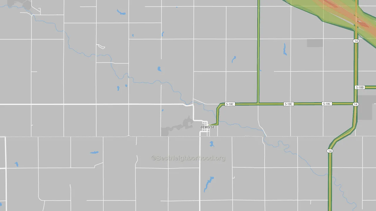 Deweese, NE Map of Noise Levels in Deweese