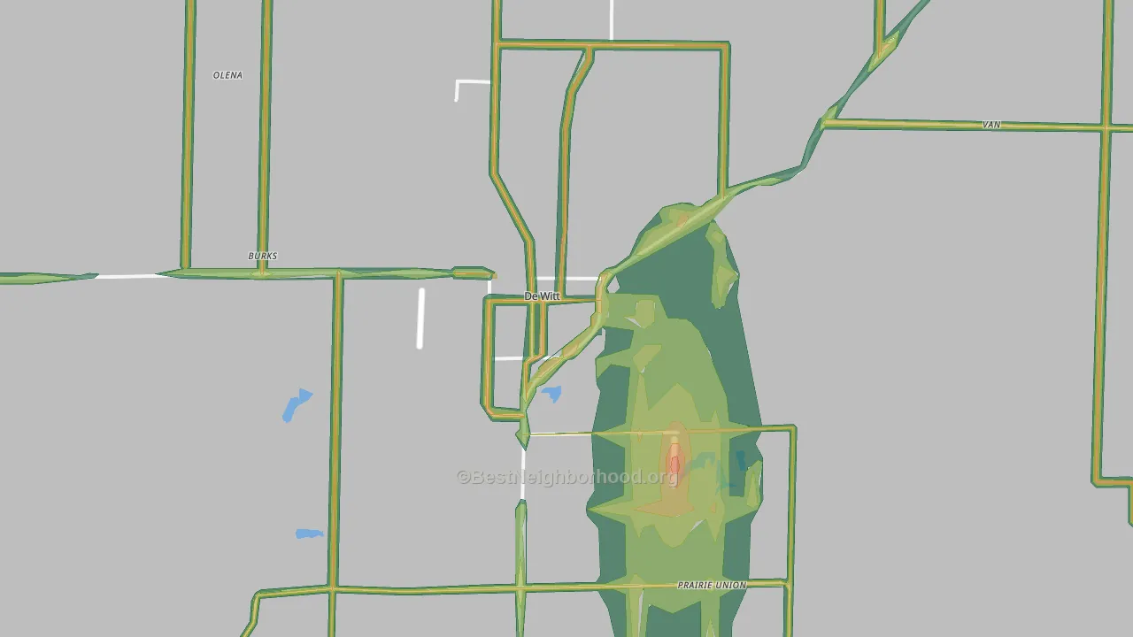 DeWitt, AR Map of Noise Levels in DeWitt