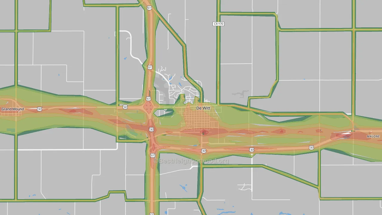 DeWitt, IA Map of Noise Levels in DeWitt