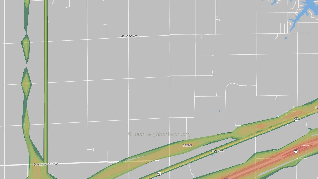 Dexter, IL Map of Noise Levels in Dexter