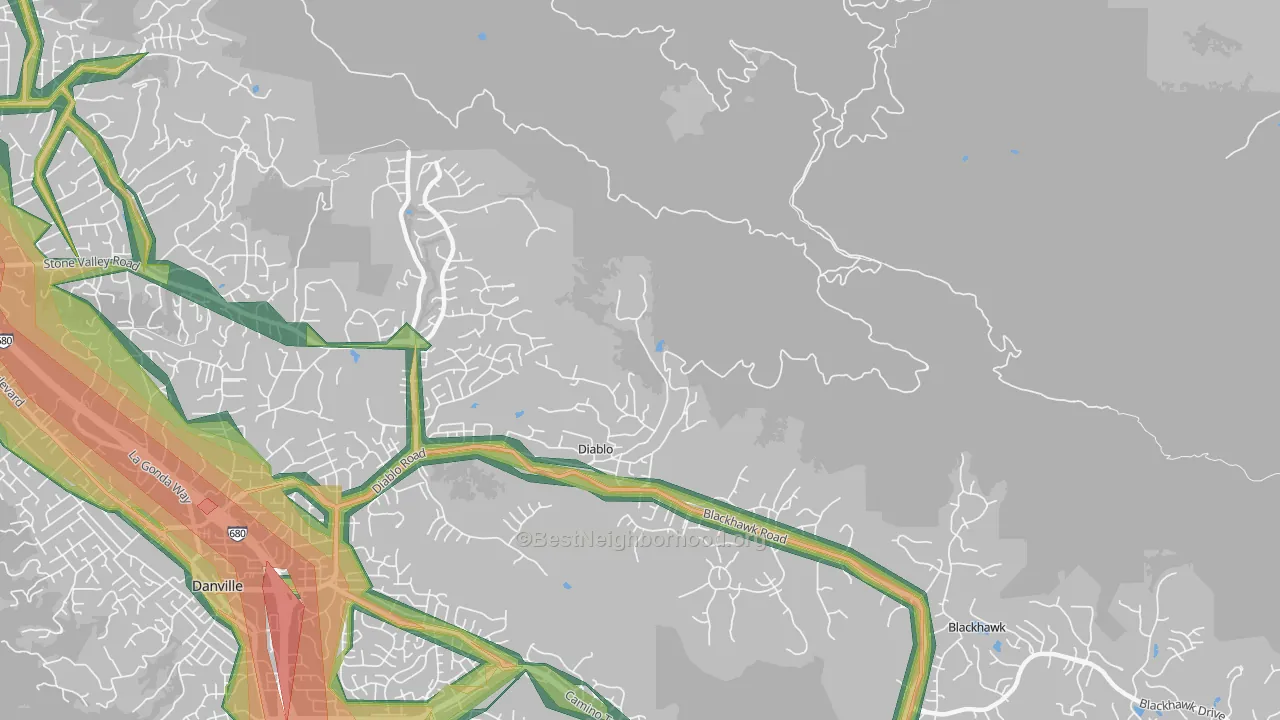 Diablo, CA Map of Noise Levels in Diablo