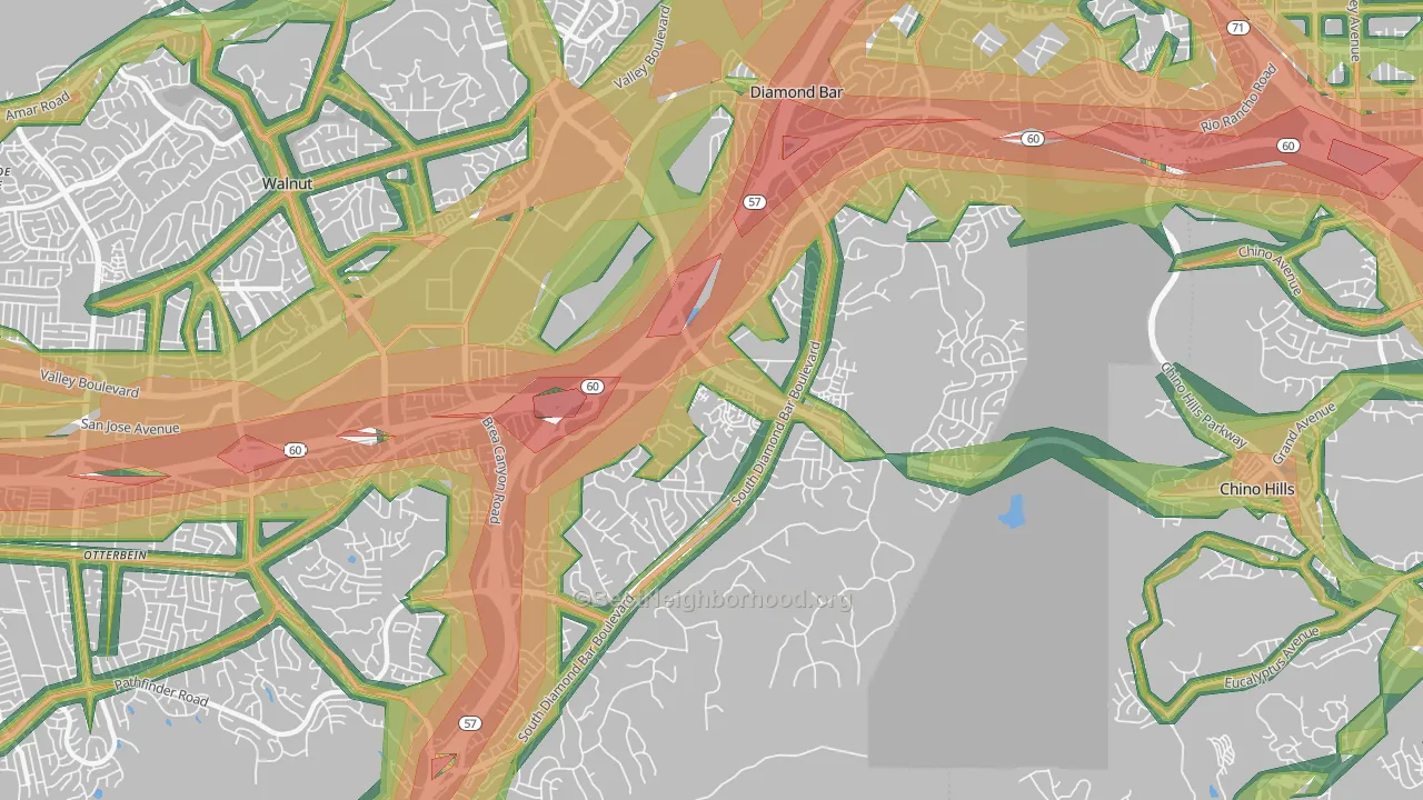 Diamond Bar, CA Map of Noise Levels in Diamond Bar