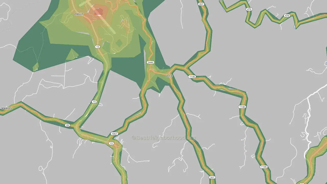 Dice, KY Map of Noise Levels in Dice