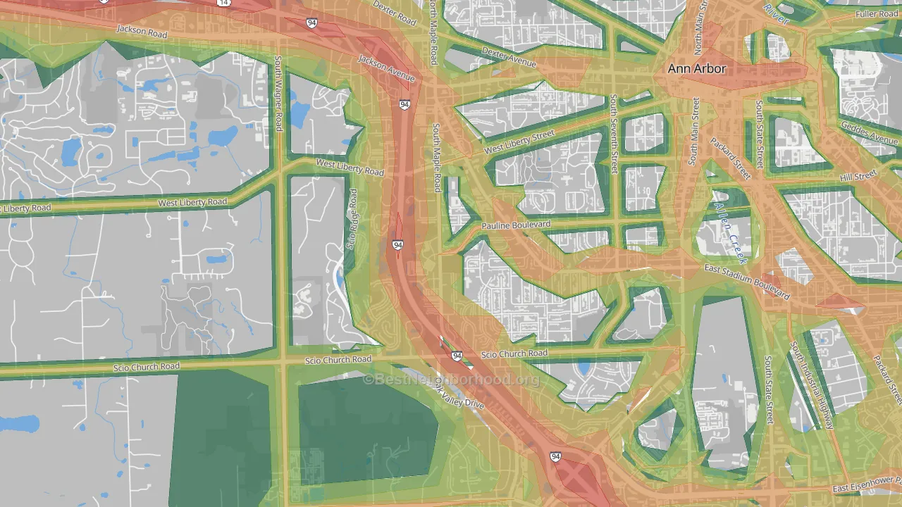 Dicken, Ann Arbor, MI Map of Noise Levels in Dicken