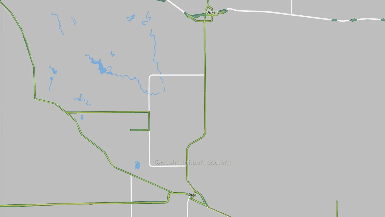 Dickens County, TX Map of Noise Levels in Dickens County