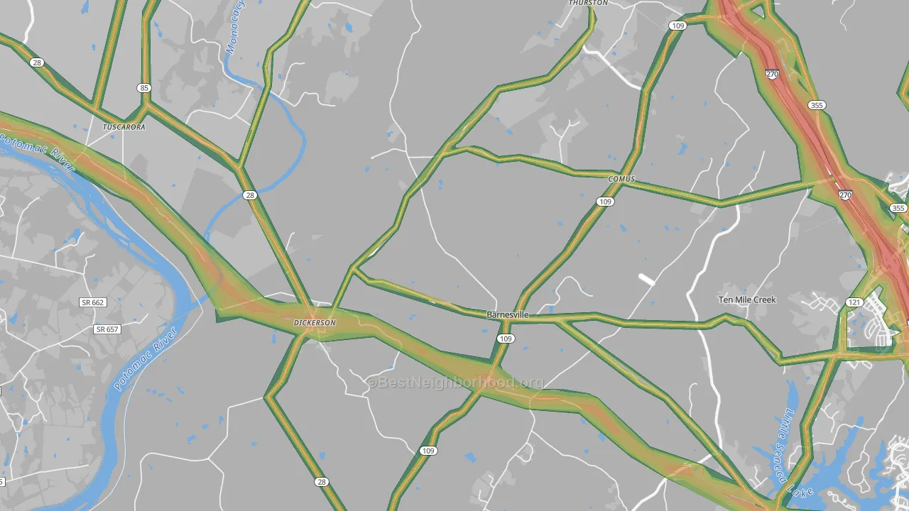 Dickerson, MD Map of Noise Levels in Dickerson