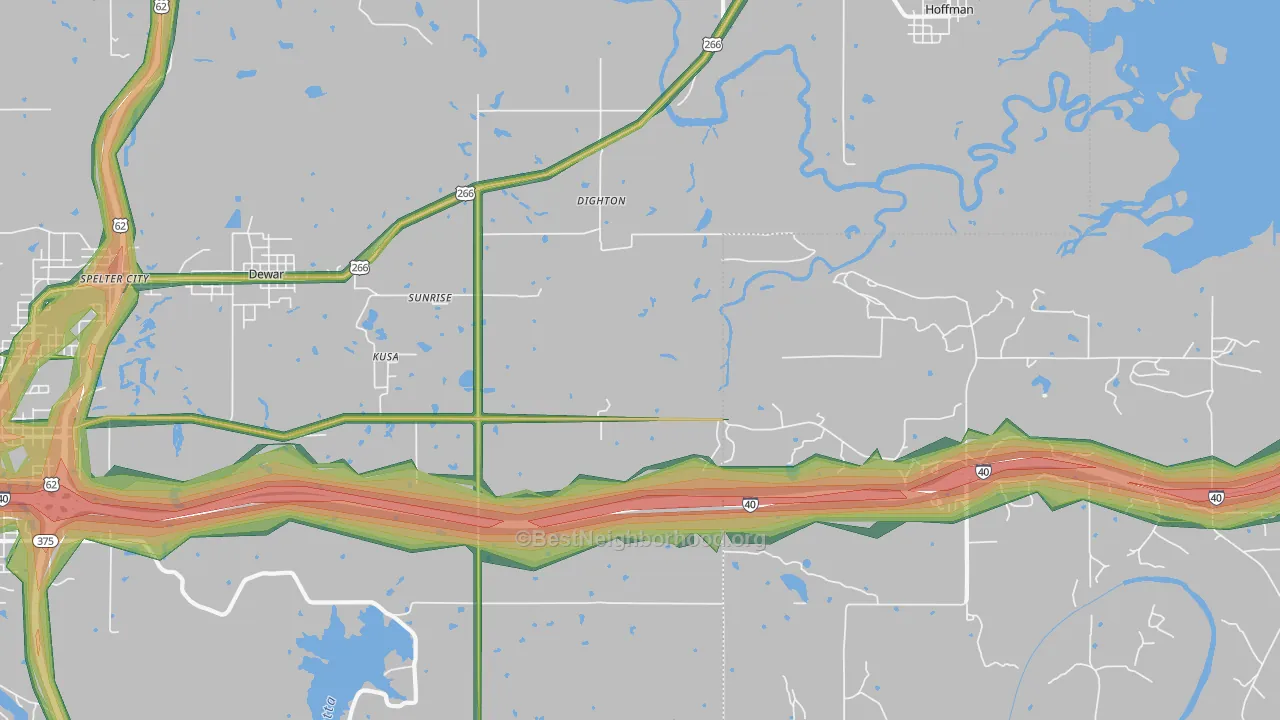 Dighton, OK Map of Noise Levels in Dighton