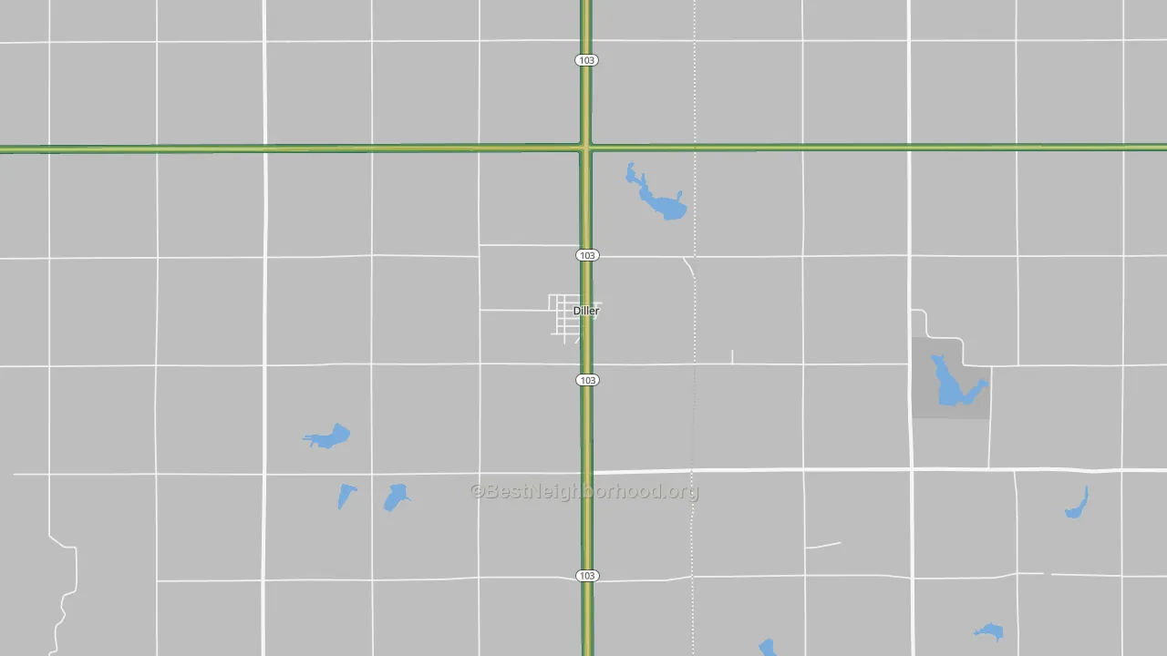 Diller, NE Map of Noise Levels in Diller