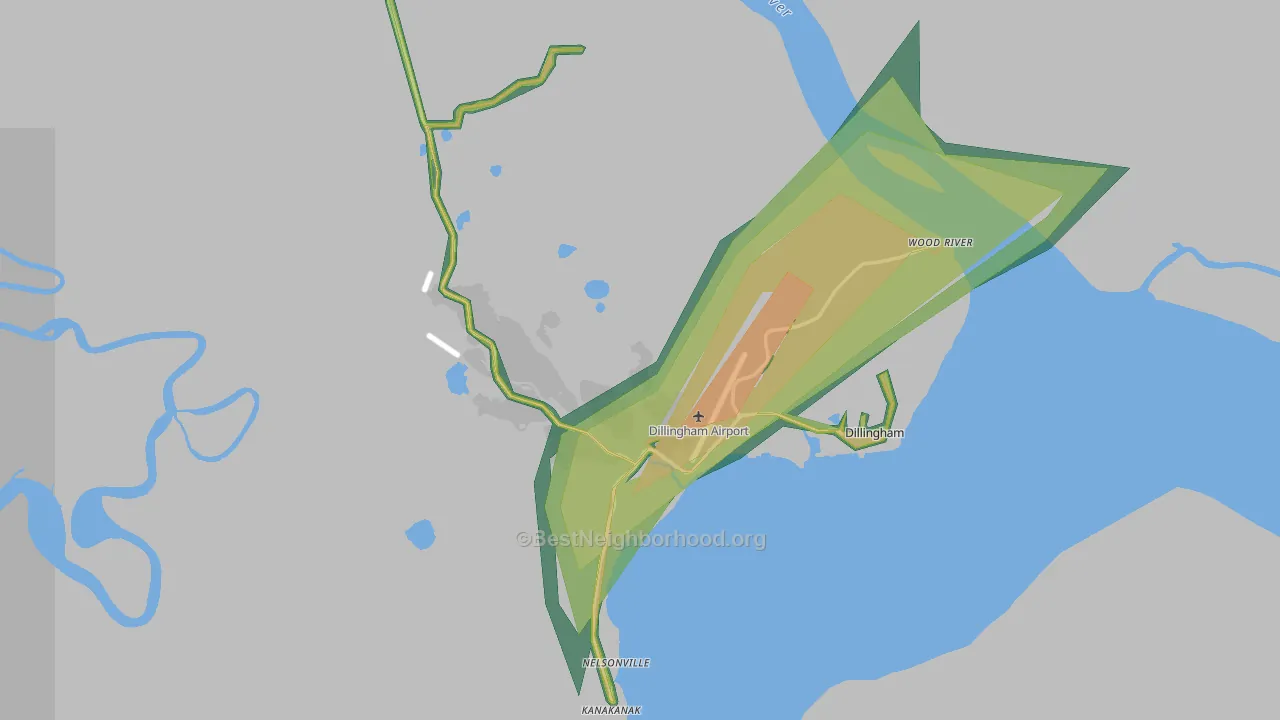 Dillingham, AK Map of Noise Levels in Dillingham