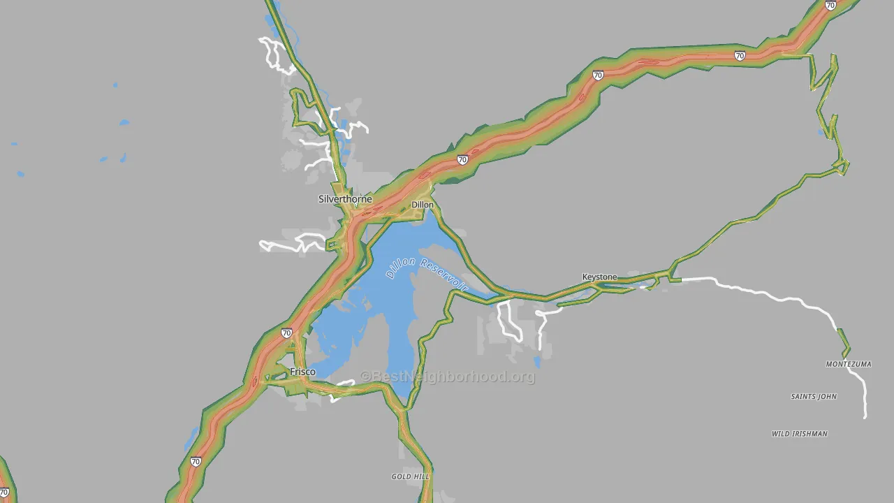 Dillon, CO Map of Noise Levels in Dillon