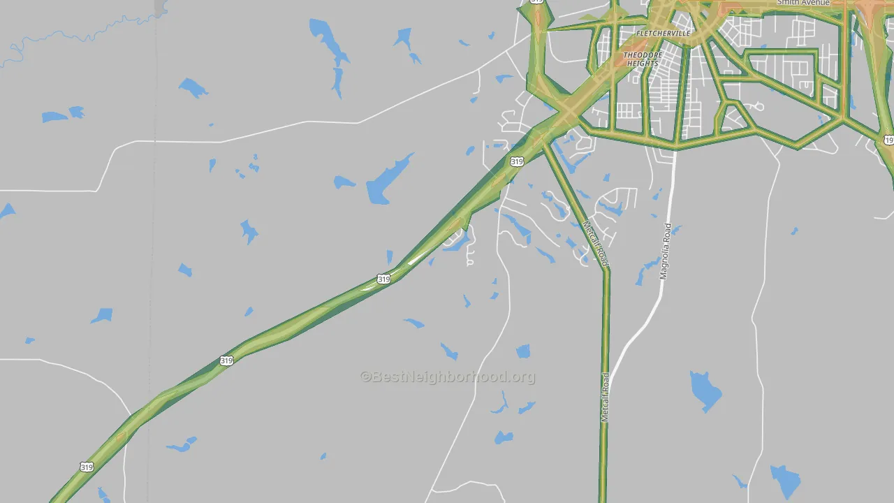 Dillon, GA Map of Noise Levels in Dillon
