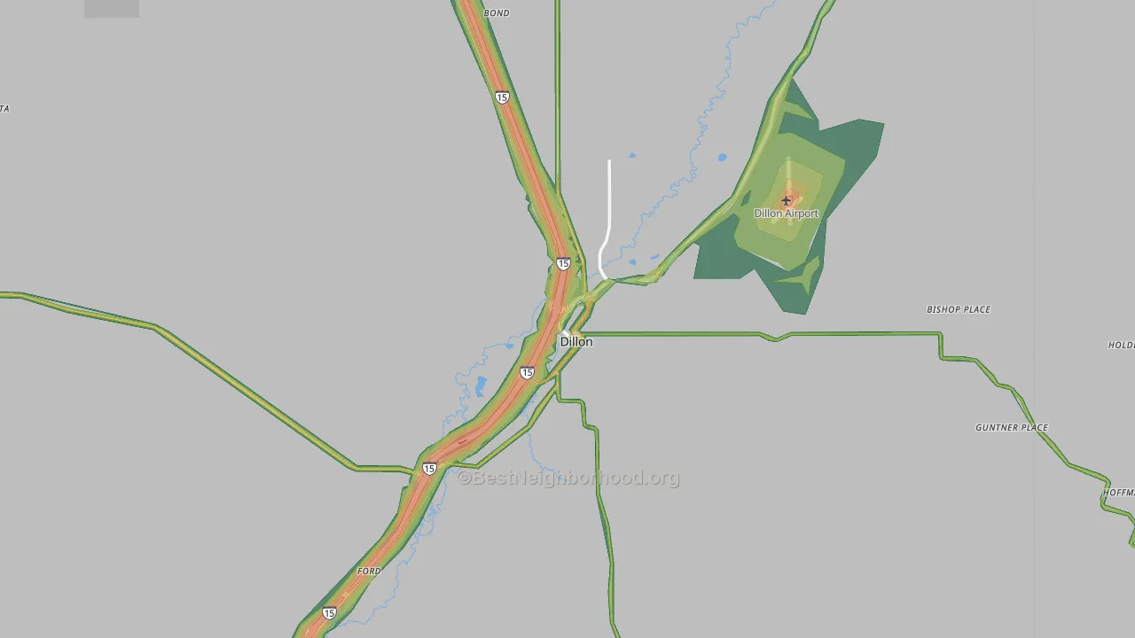 Dillon, MT Map of Noise Levels in Dillon