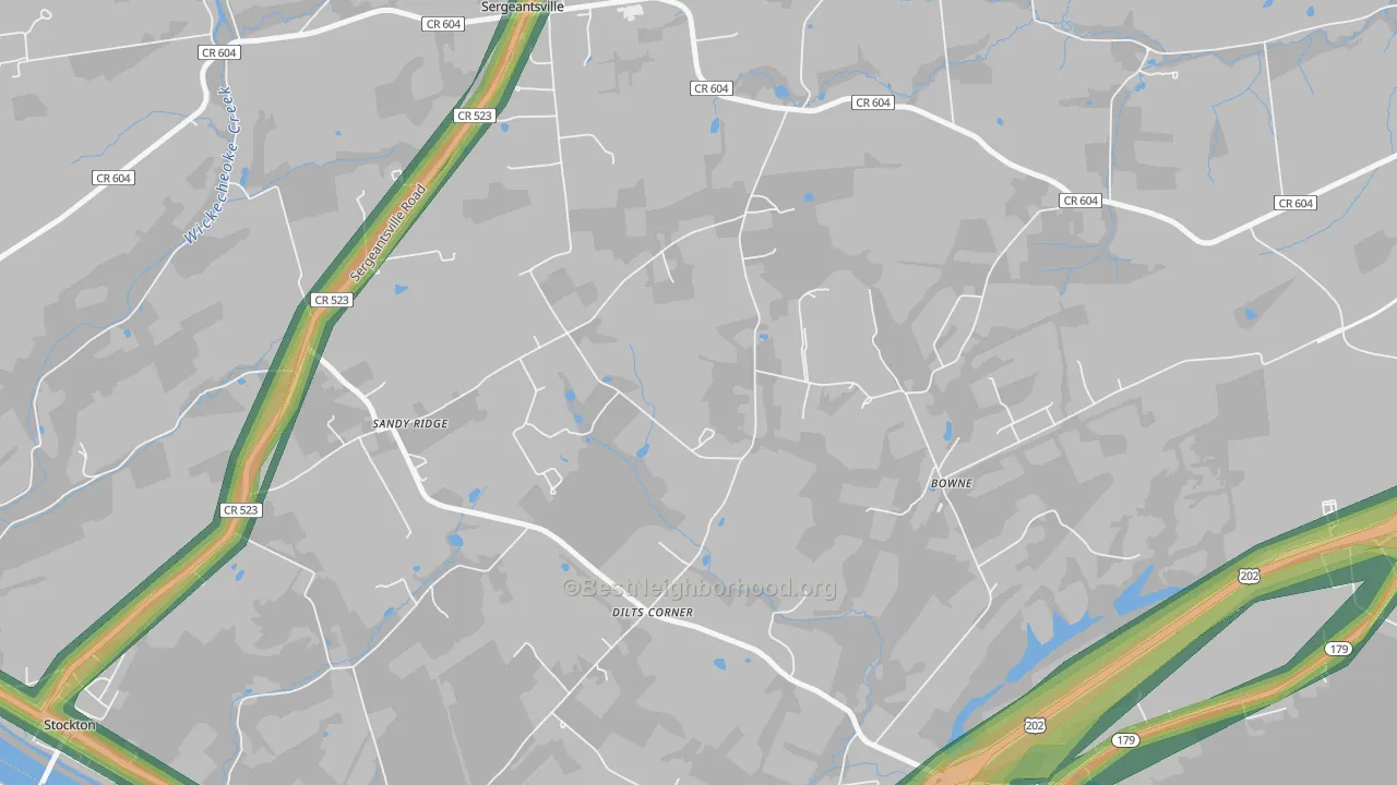 Dilts Corner, NJ Map of Noise Levels in Dilts Corner