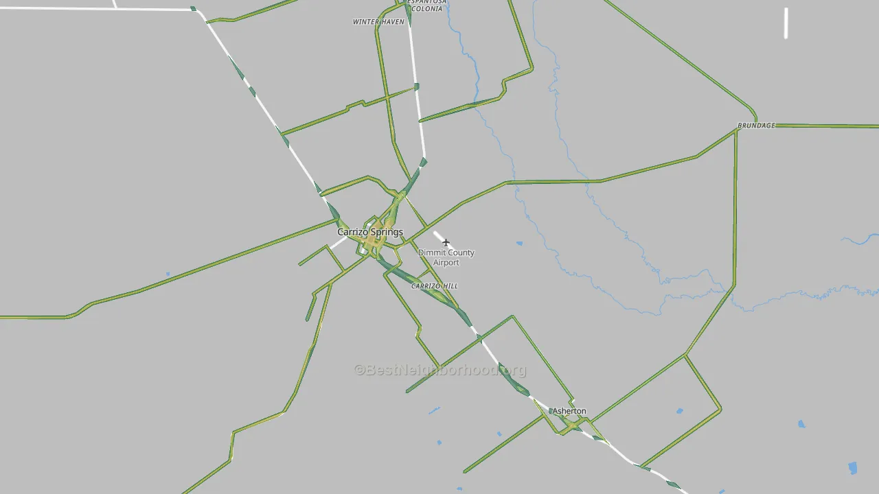 Dimmit County, TX Map of Noise Levels in Dimmit County