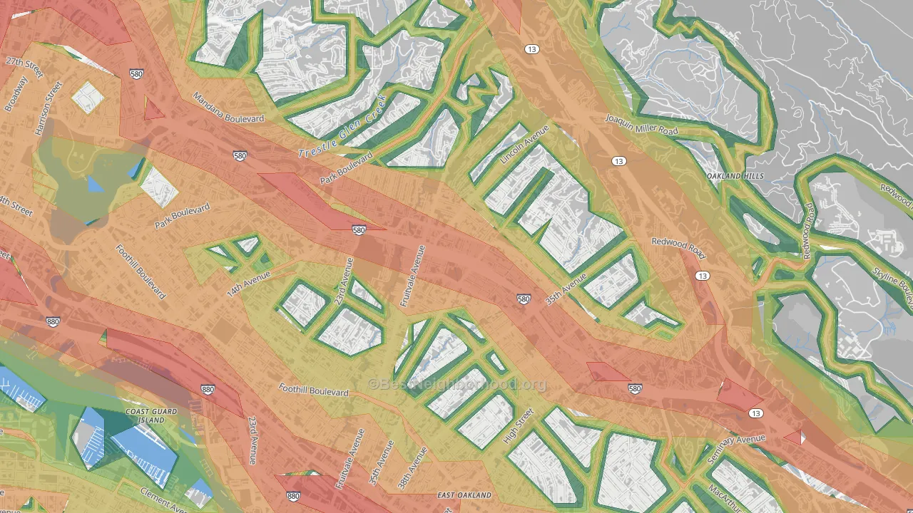 Dimond, Oakland, CA Map of Noise Levels in Dimond