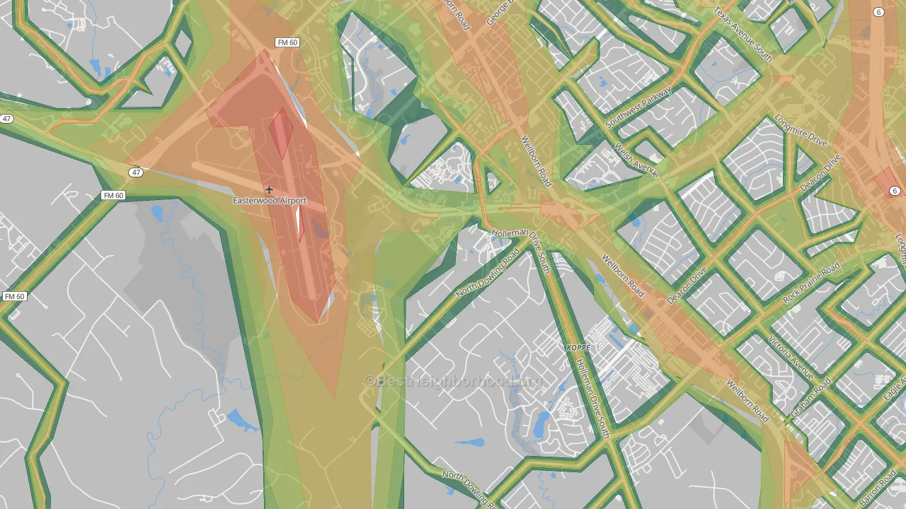Disaster City, College Station, TX Map of Noise Levels in Disaster City