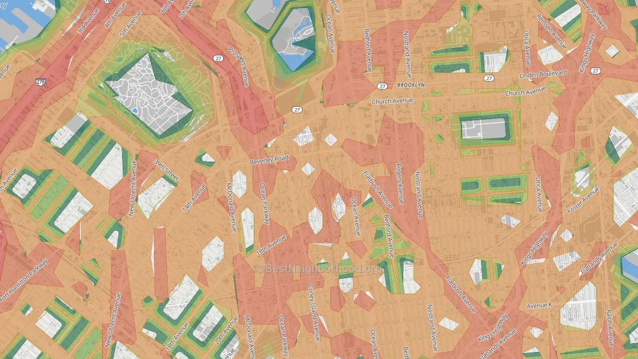 Ditmas Park, Brooklyn, NY Map of Noise Levels in Ditmas Park