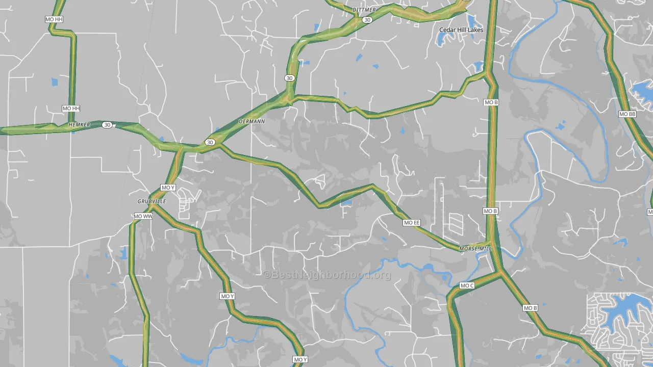 Dittmer, MO Map of Noise Levels in Dittmer