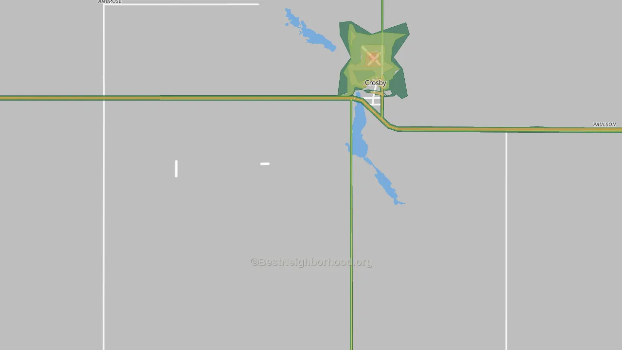 Divide County, ND Map of Noise Levels in Divide County