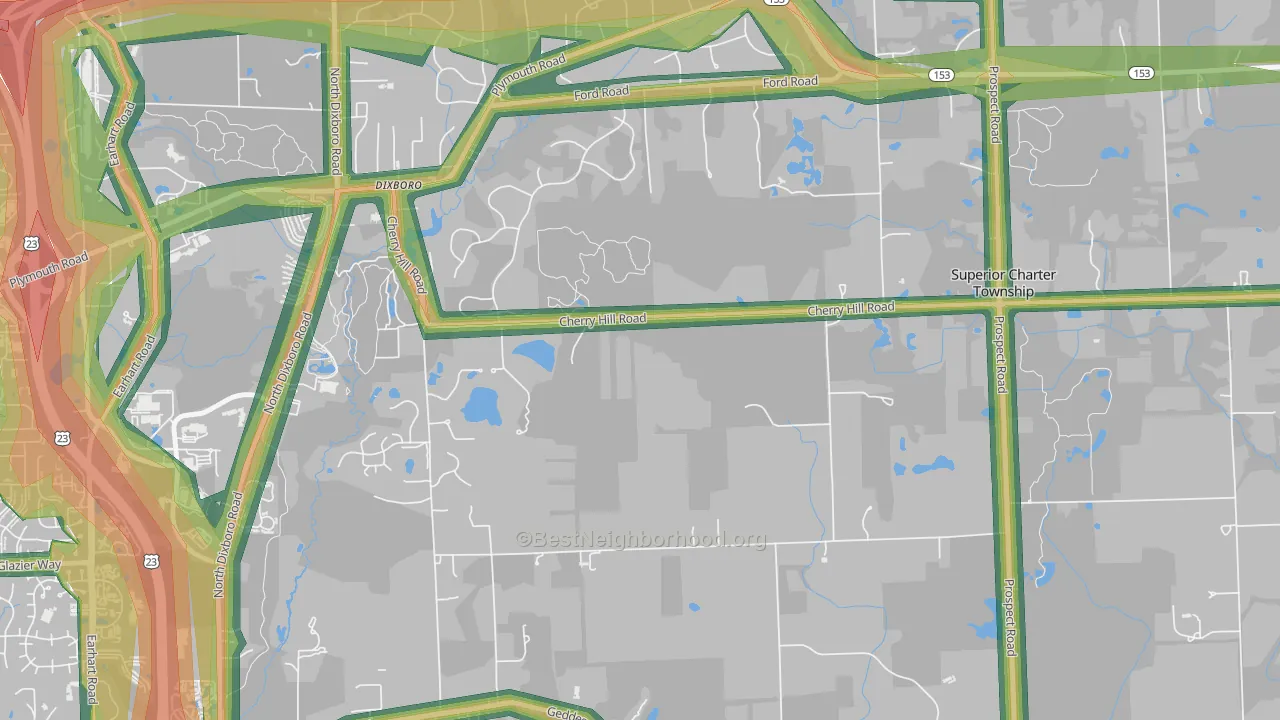 Dixboro, MI Map of Noise Levels in Dixboro