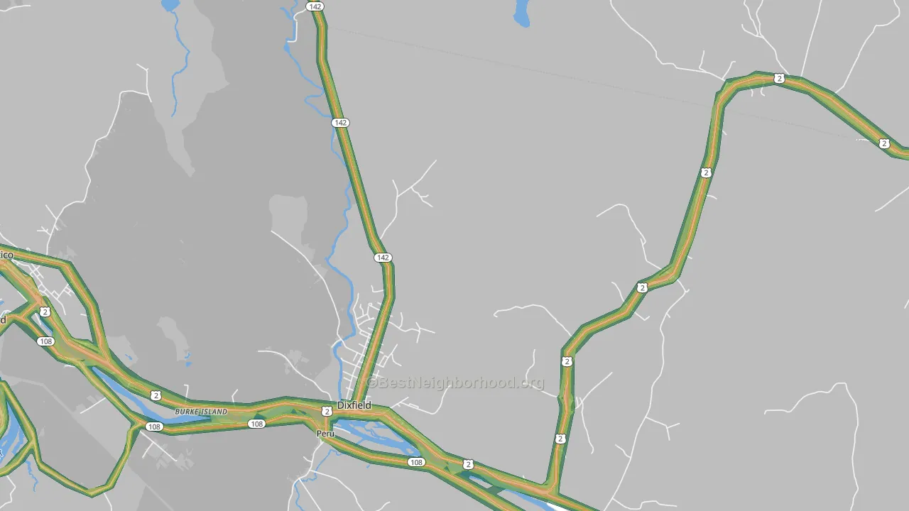 Dixfield, ME Map of Noise Levels in Dixfield