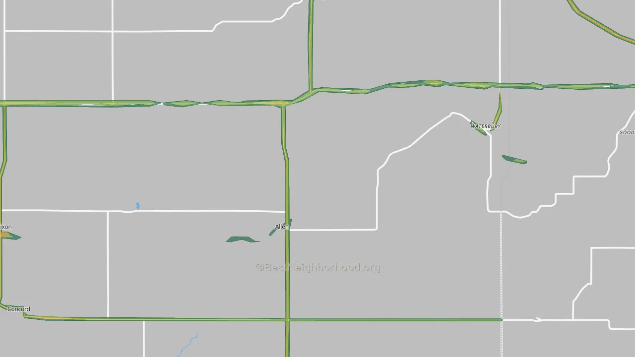 Dixon County, NE Map of Noise Levels in Dixon County