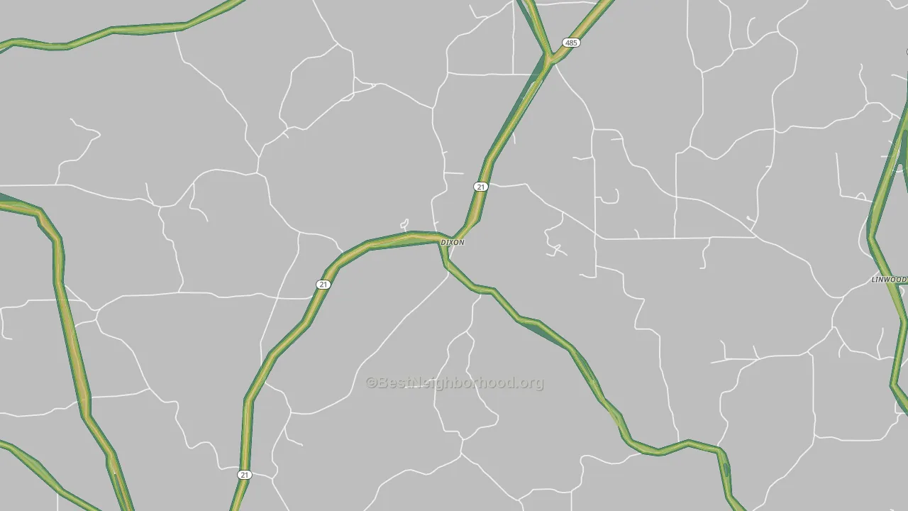 Dixon, MS Map of Noise Levels in Dixon