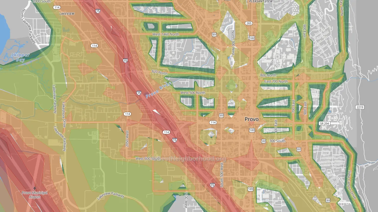 Dixon, Provo, UT Map of Noise Levels in Dixon