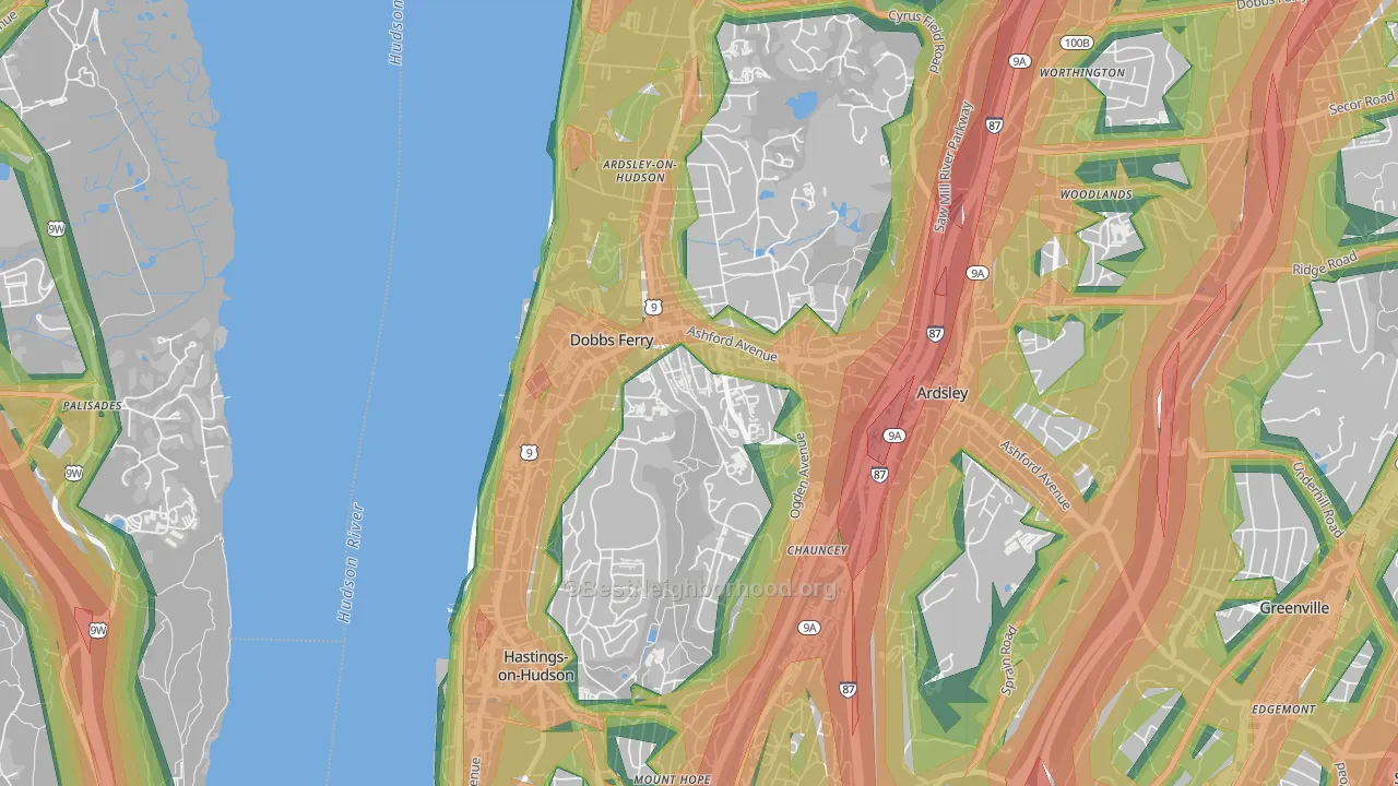 Dobbs Ferry, NY Map of Noise Levels in Dobbs Ferry
