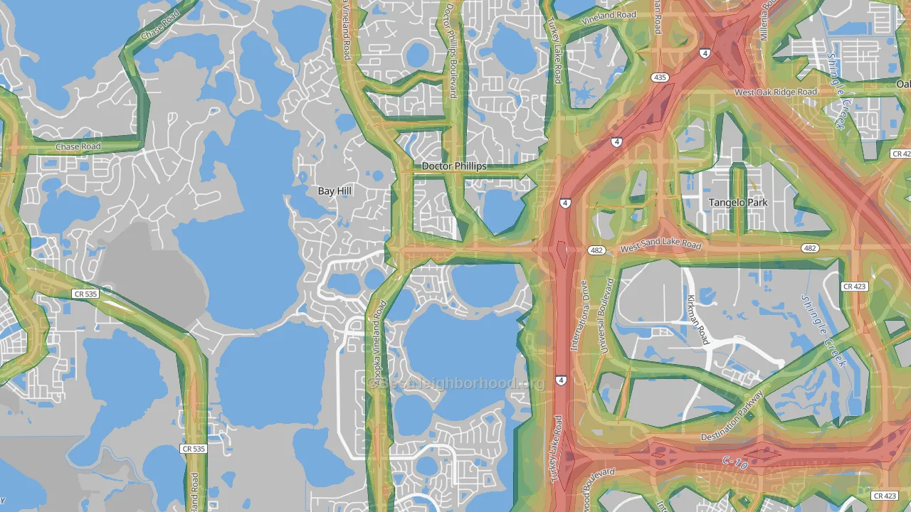 Doctor Phillips, FL Map of Noise Levels in Doctor Phillips