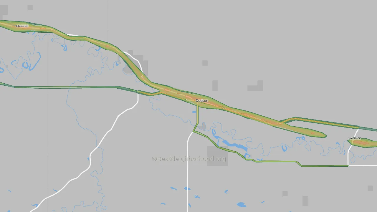 Dodson, MT Map of Noise Levels in Dodson