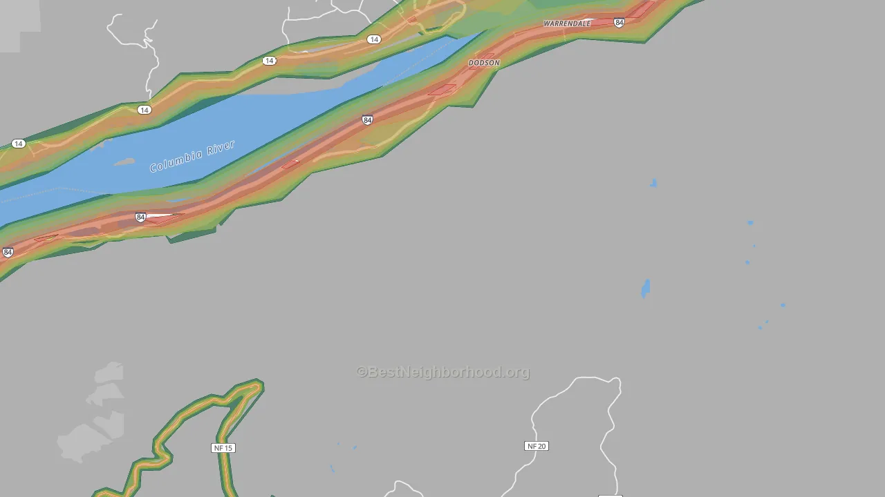 Dodson, OR Map of Noise Levels in Dodson