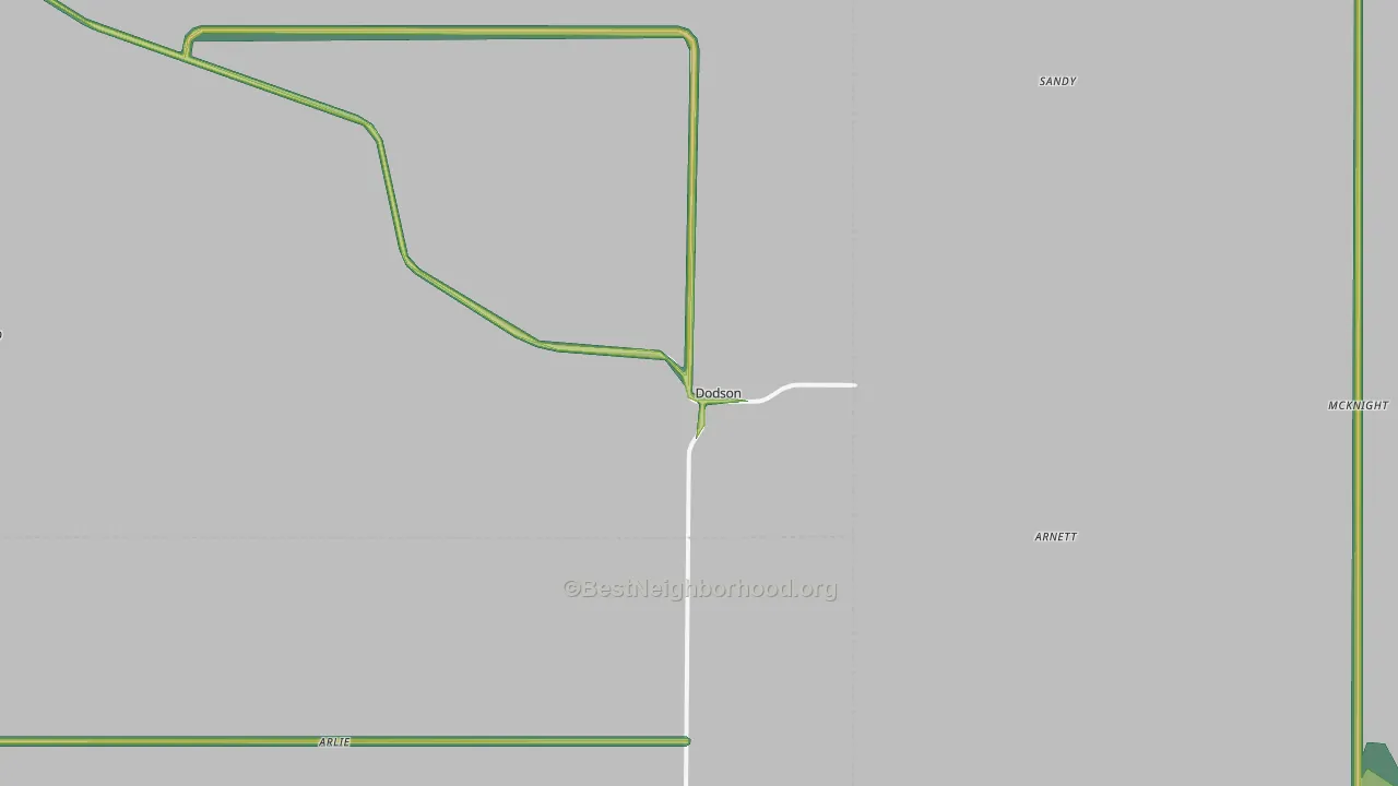 Dodson, TX Map of Noise Levels in Dodson
