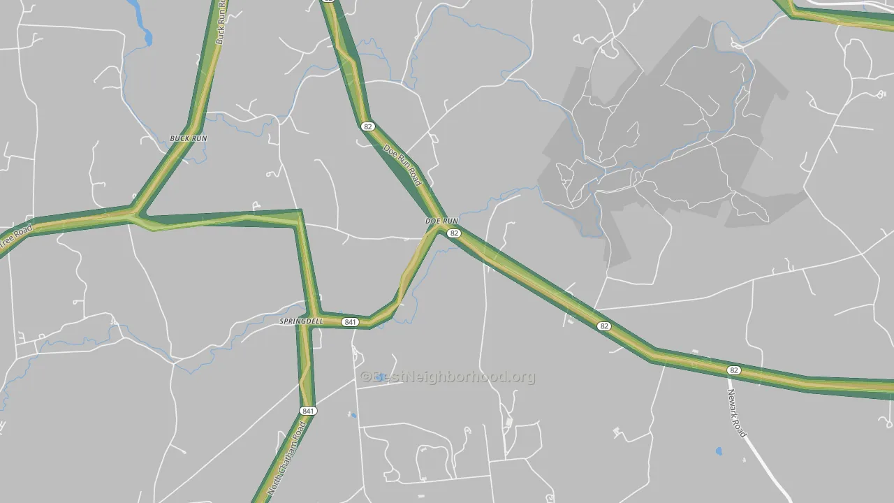 Doe Run, PA Map of Noise Levels in Doe Run
