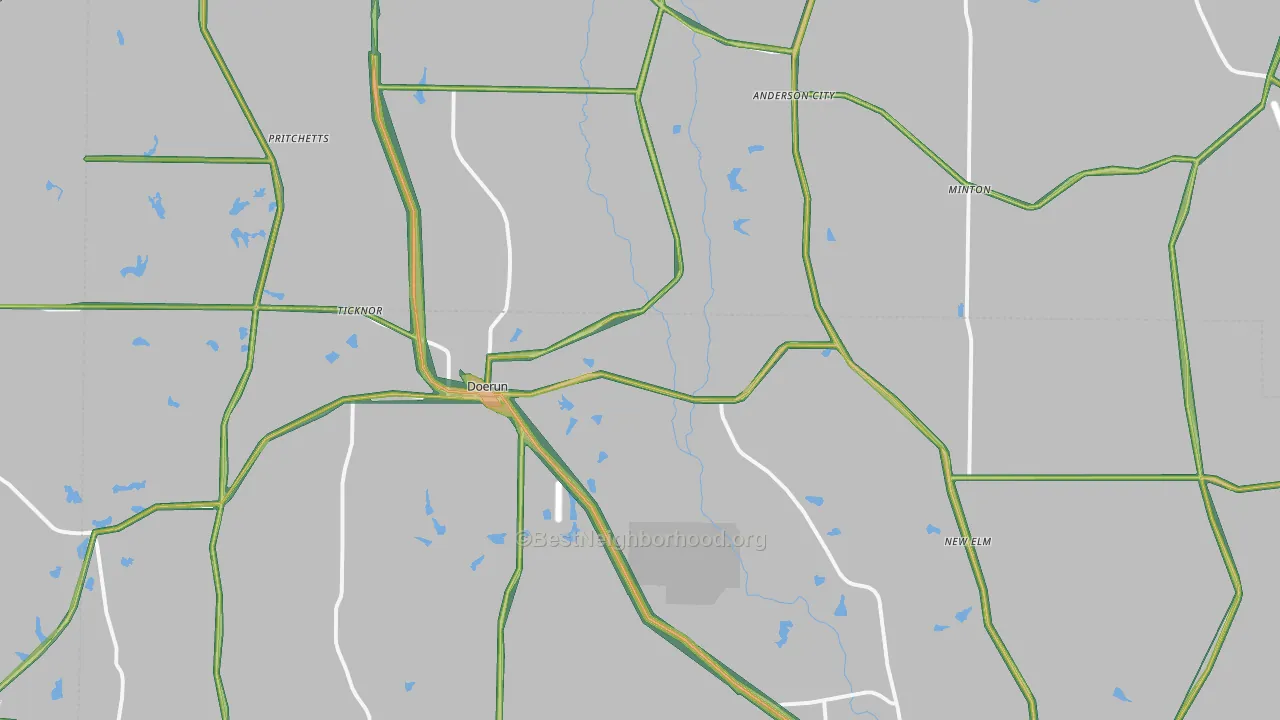 Doerun, GA Map of Noise Levels in Doerun
