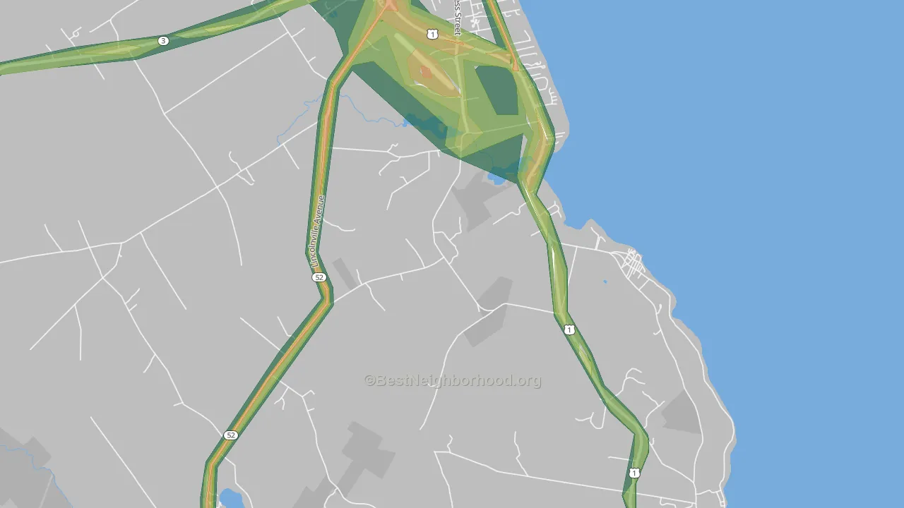 Dog Island Corner, ME Map of Noise Levels in Dog Island Corner