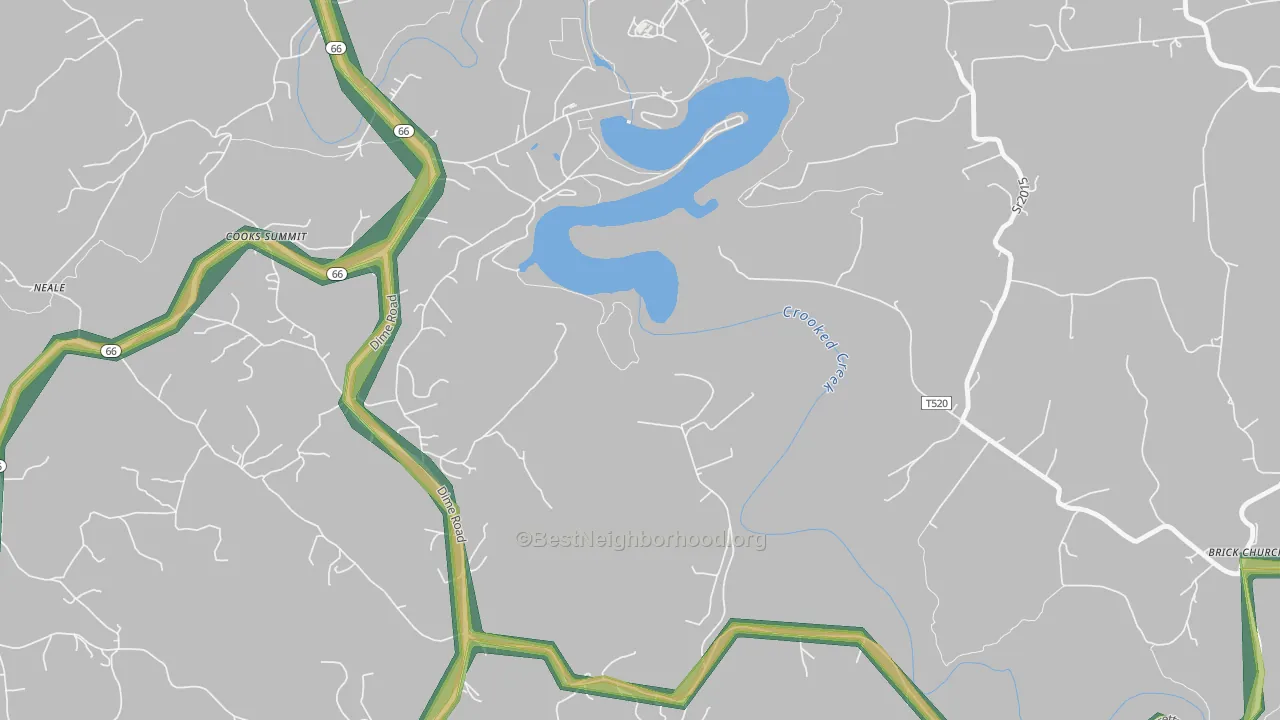 Dog Town, PA Map of Noise Levels in Dog Town
