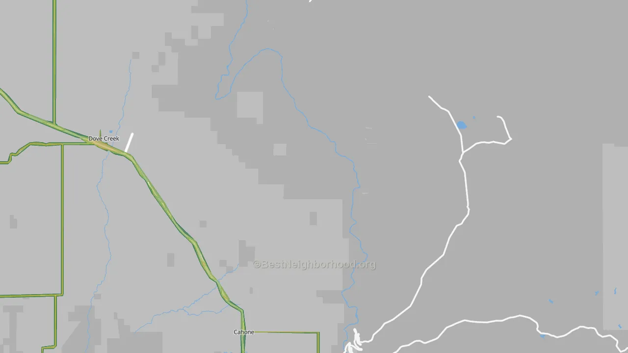 Dolores County, CO Map of Noise Levels in Dolores County