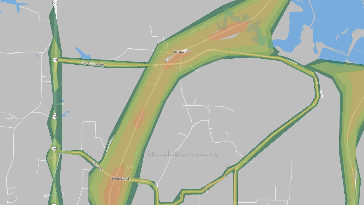 Domino, TX Map of Noise Levels in Domino