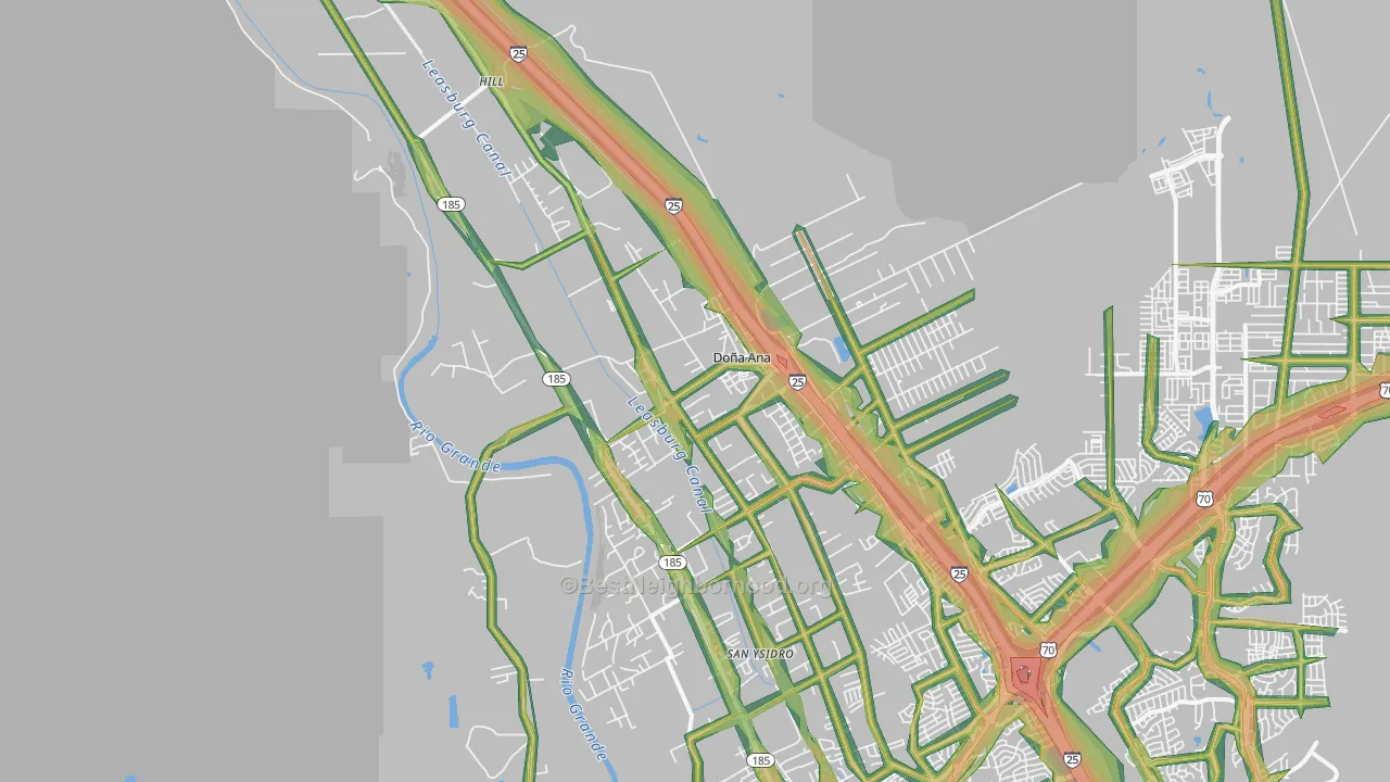 Dona Ana, NM Map of Noise Levels in Dona Ana