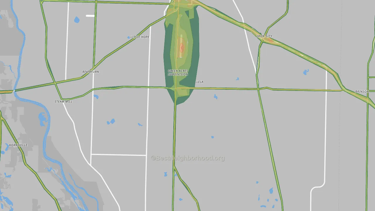 Donalsonville, GA Map of Noise Levels in Donalsonville