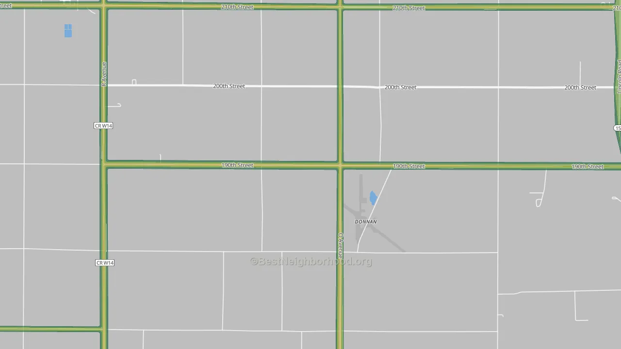 Donnan, IA Map of Noise Levels in Donnan