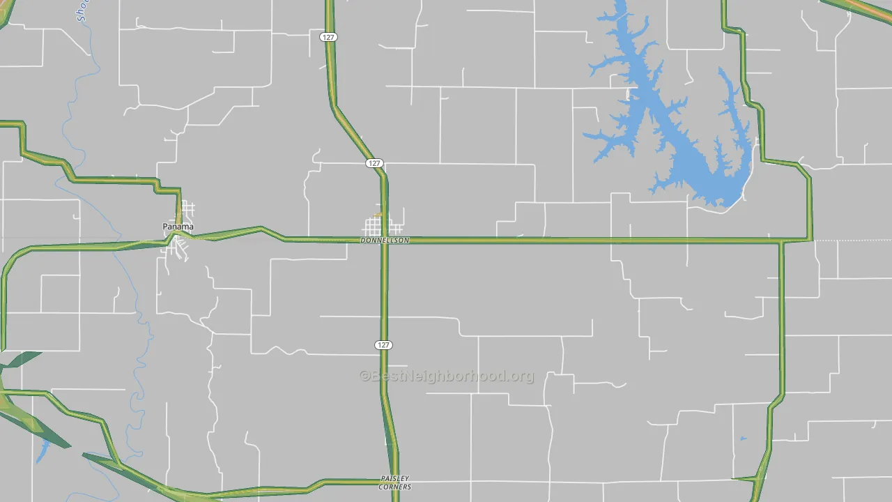 Donnellson, IL Map of Noise Levels in Donnellson