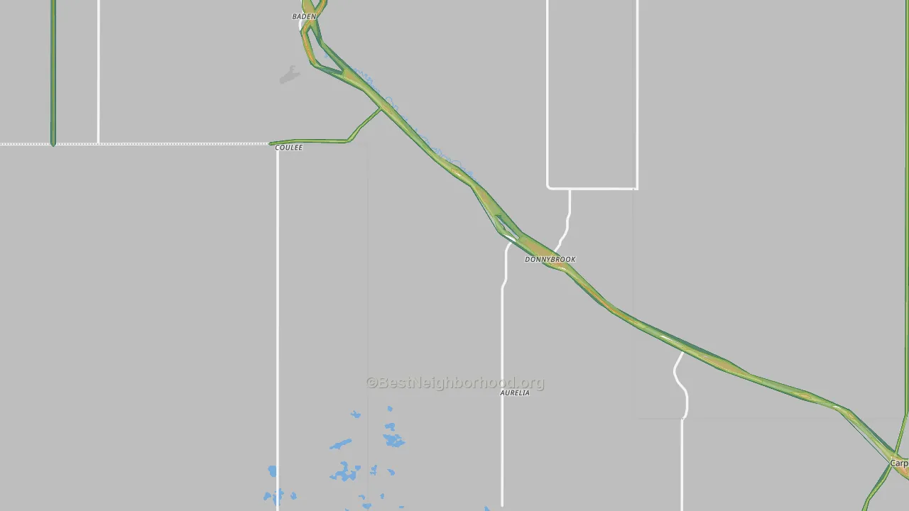 Donnybrook, ND Map of Noise Levels in Donnybrook