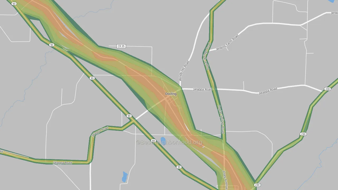 Dooling, GA Map of Noise Levels in Dooling