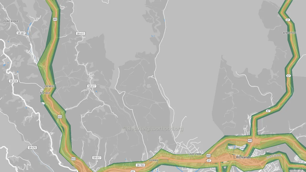 Doran, VA Map of Noise Levels in Doran